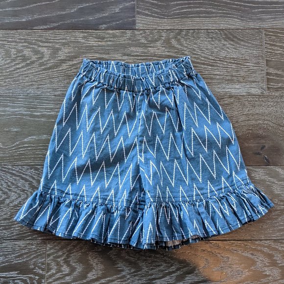 Persnickety Turquoise Ruffle Chevron Stripe Shorts Size 4 - Picture 1 of 4